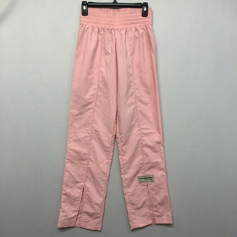 The Giving Movement Women Pull On Split Hem Pants Size XS/S Pink B293 -16